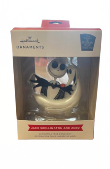 Hallmark Jack Skellington and Zero Christmas Tree Ornament New With Box