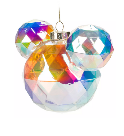 Disney Mickey Geodesic Icon Glass Ball Sketchbook Christmas Tree Ornament New