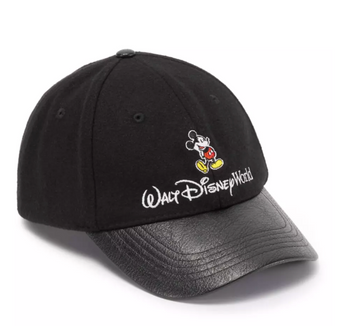 Disney Parks Mickey Mouse Faux Leather Baseball Cap Hat Walt Disney World New