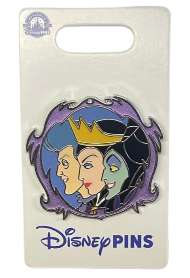 Disney Parks Lady Tremaine, Evil Queen, Maleficent Profile Pin New With Card