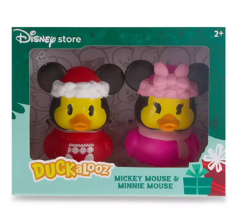 Disney Parks Mickey Minnie Mouse Holiday Rubber Duck Set Duckalooz New With Tag