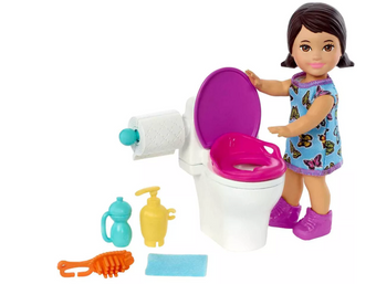 Barbie Skipper Babysitters Inc Doll Set with Toilet Toy New With Box