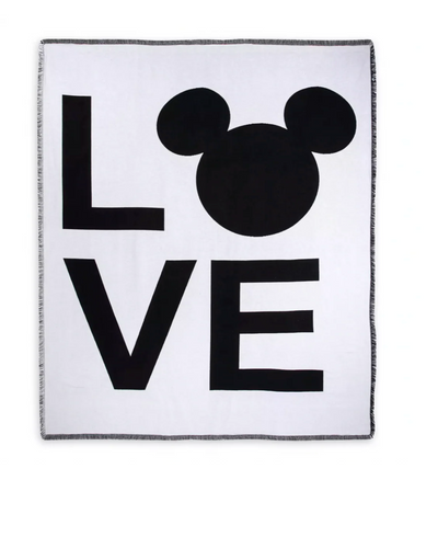 Disney Mickey Retro Icon LOVE Tapestry Throw Blanket New with Tag