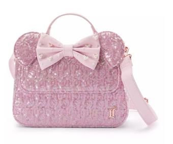 Disney Parks Minnie Mouse Ear Loungefly Crossbody Bag Rose Pearl New w Tag