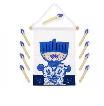 Disney Parks Mickey and Minnie Hanukkah Fabric Wall Hanging New with Tag