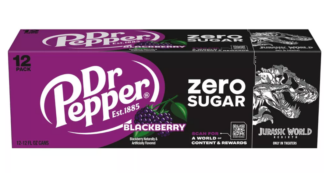 Dr Pepper Blackberry Zero Sugar Soda Jurassic World Rebirth 12