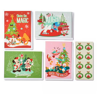 Disney Classics Christmas 16 Greetings Cards w Envelopes and Sticker Seals New