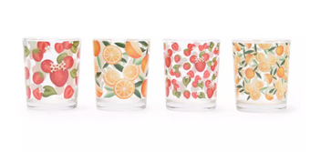 Disney Parks Mickey Minnie Mouse Icon Strawberry Oranges Glassware Set New W Tag