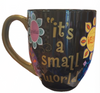 Disney Parks It's a Small World Black Flower Coffee Mug New With Tag