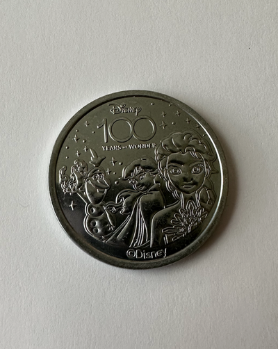Disney 100 Years of Wonder Celebration Frozen Anna Elsa Olaf Coin Medallion New