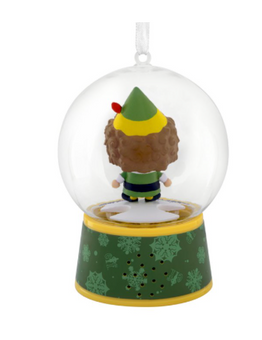 Hallmark Elf Buddy Christmas Musical Globe Ornament New with Box