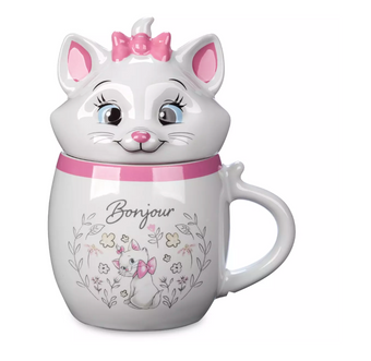 Disney Parks The Aristocats Marie Mug with Sculpted Lid Ceramic Coffee Mug New