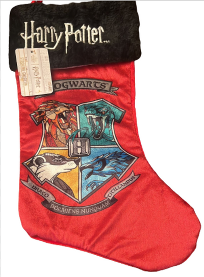 Harry Potter Collection Hogwarts Red Velvet Christmas Stocking 20" New With Tag