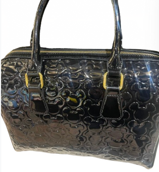 Disney Parks Mickey Mouse Icon Black Lucid Satchel Bag New with Tag