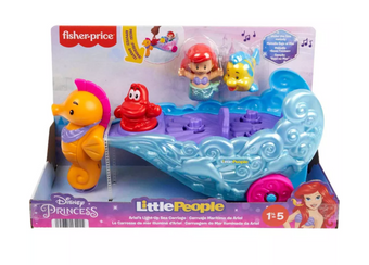 Disney Princess Little People Ariel’s Light-Up Sea Carriage Musical Vehicle New