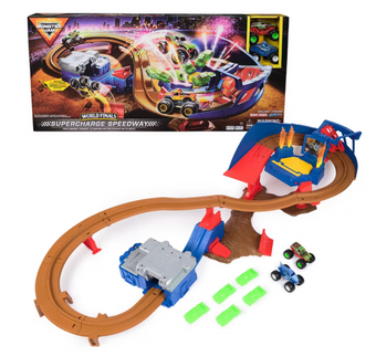 Monster Jam Supercharge Speedway Playset Toy New With Box