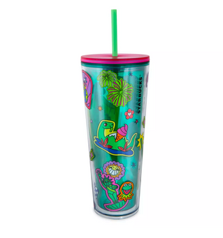 Disney Hollywood Studios Starbucks Travel Tumbler w Mystery Pins Blind Pack New