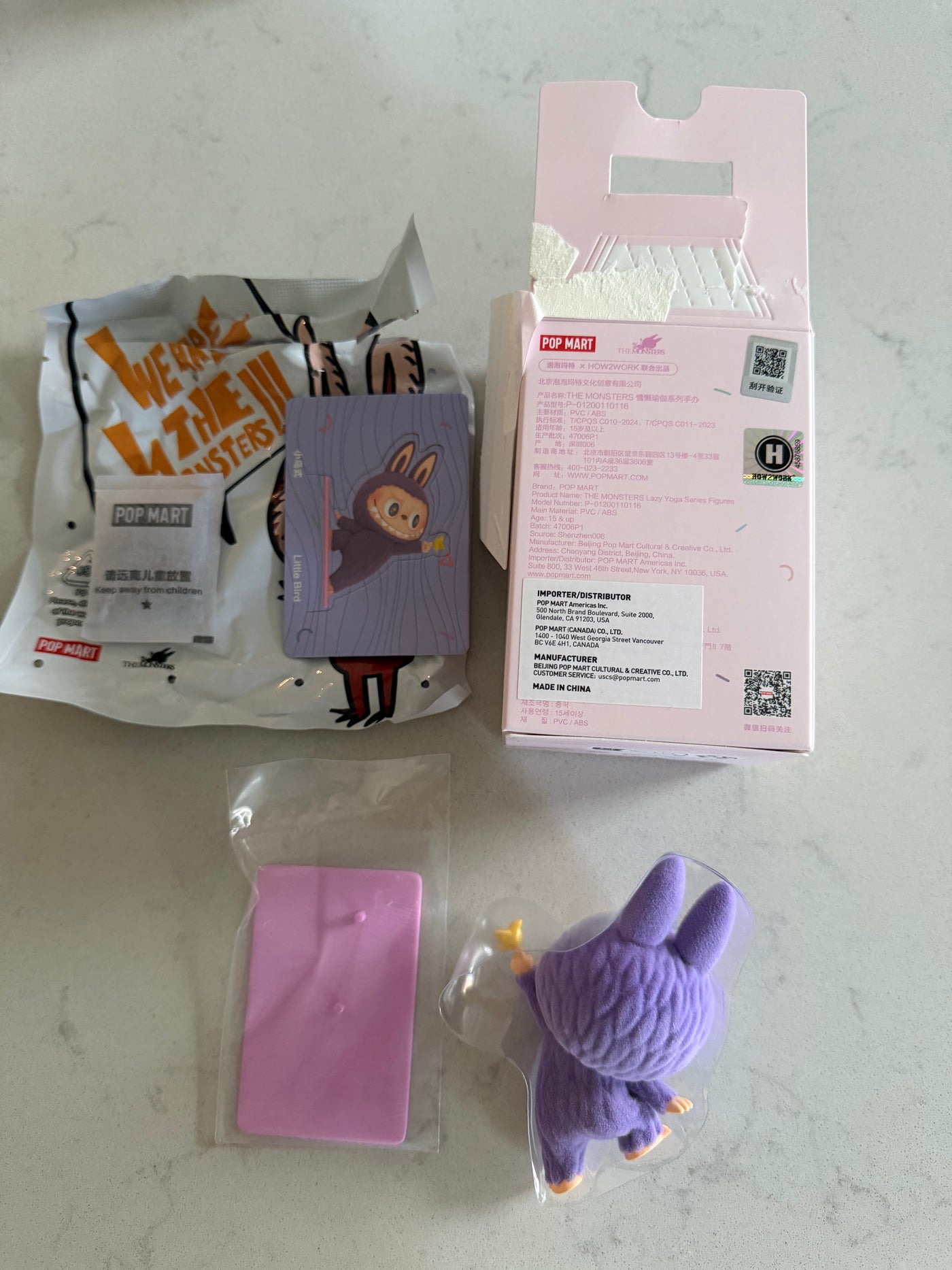 Pop Mart Labubu The Monsters Lazy Yoga Little Bird Figure USA SELLER New