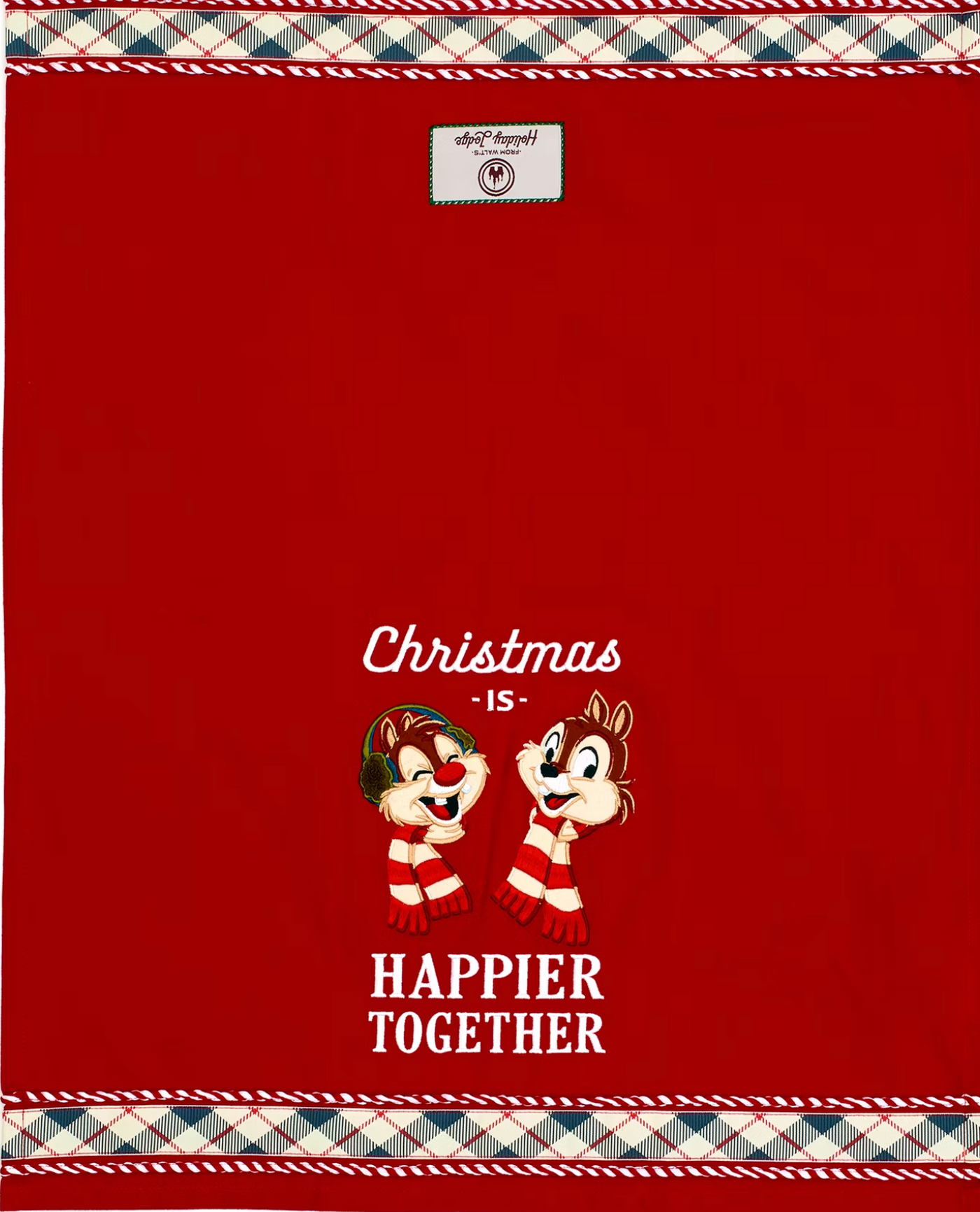 Disney Holiday Chip 'n Dale Christmas is Happier Together Kitchen Towel New
