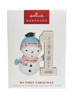 Hallmark 2023 Keepsake My First Christmas Snowman Ornament New with Box