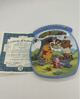 Disney Bradford Exchange Winnie The Whole Year Through September Plate New COA