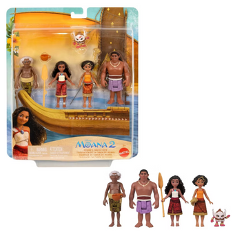 Disney Moana 2 Moana's Canoe Crew Playset with Small Dolls Toy New with Box