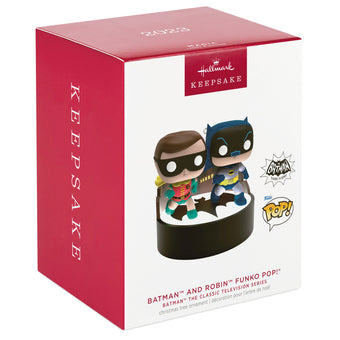 Hallmark 2023 Keepsake Batman Robin Funko POP Christmas Ornament w Light New O