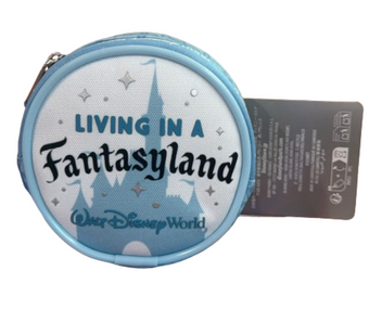 Disney Parks WDW Living in a Fantasyland Coin Purse Pouch Bag Blue New with Tag