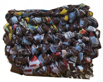 M&M's World Mitz Handmade Brown Weaved Coin Purse New With Tag