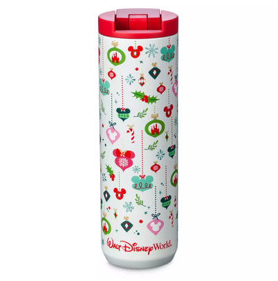 Disney Parks WDW Starbucks Holiday Patterns Stainless Steel Travel Tumbler New