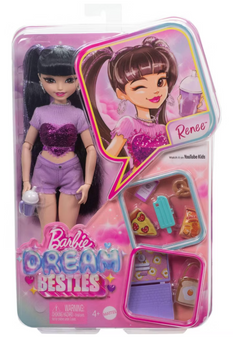 Barbie 12.7" Dream Besties Renee Fashion Doll 11pc Food Themed Toy New with Box