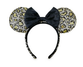 Disney Parks Minnie Ears Headband - Sequined Leopard Print New With Tag