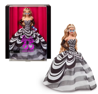 Barbie Signature 65th Blue Sapphire Fashion Doll Blonde Hair White Gown New Box