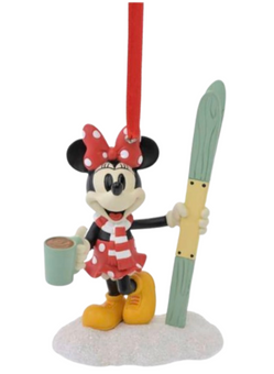 Disney Parks Minnie Mouse Enjoying Skiing Christmas Ornament New With Tag