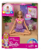 Barbie Self-Care Rise & Relax Doll with Yellow Puppy Toy New with Box