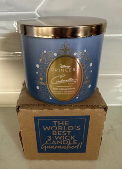Bath and Body Works Disney Princess Cinderella Limited Edition 3-Wick Candle New