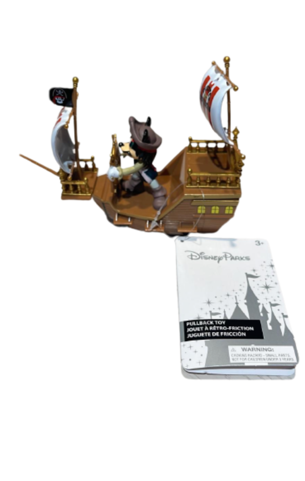 Disney Parks Pirates of the Caribbean Mickey Red White Pullback Pirate Ship New
