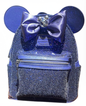 Disney Parks Vacation Club Loungefly Mini Purple Glitter Backpack New With Tag
