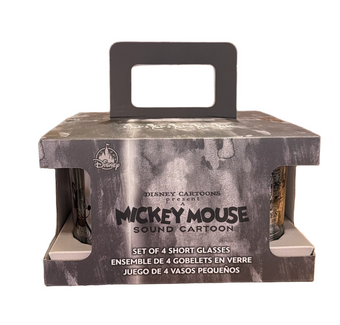 Disney Parks Mickey Mouse Sound Cartoon Set of 4 Shot Glasses New With Tag