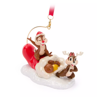 Disney Parks Chip 'n Dale Sled Sketchbook Christmas Ornament New with Tag