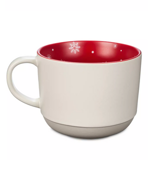 Disney Parks Mickey Icon Joy Snowflakes Holiday Christmas Ceramic Coffee Mug New