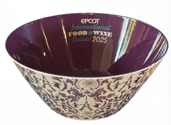Disney Parks Epcot Food & Wine 2025 Festival Purple Serving Bowl New With Tag