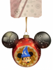 Disney Parks Walt Disney Icon Mickey Sorcerer Ears Glass Christmas Ornament New