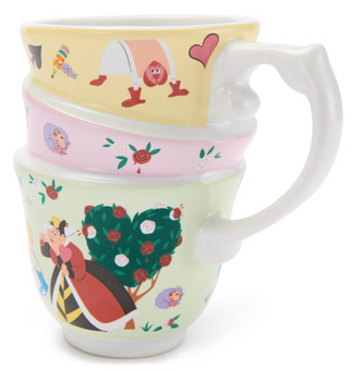 Disney Parks Queen of Hearts Stacked Alice in Wonderland Coffee Mug New with Tag