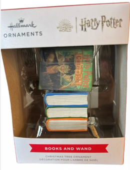 Hallmark 2024 Harry Potter Books and Wand Christmas Tree Ornament New With Box