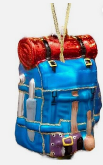 Robert Stanley Backpack Glass Christmas Ornament New With Tag