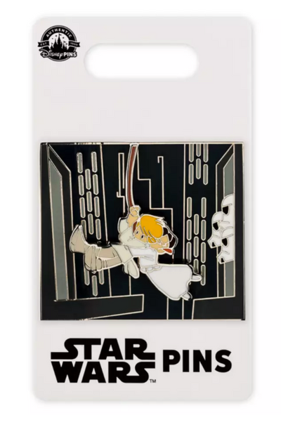 Disney Parks Star Wars Luke Skywalker and Princess Leia Pin New with Card