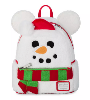 Disney Parks Mickey Mouse Snowman Holiday Loungefly Mini Backpack New with Tag