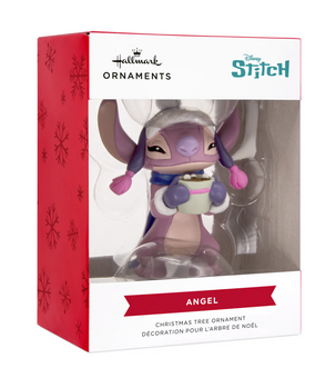 Hallmark Disney Stitch Angel With Hot Cocoa Christmas Ornament New With Box