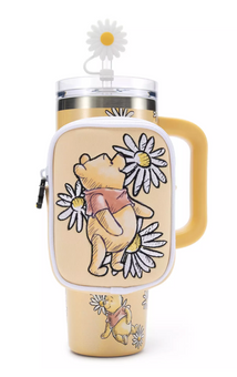 Disney Winnie the Pooh Stainless Steel Travel Tumbler with Straw plus Zip Case